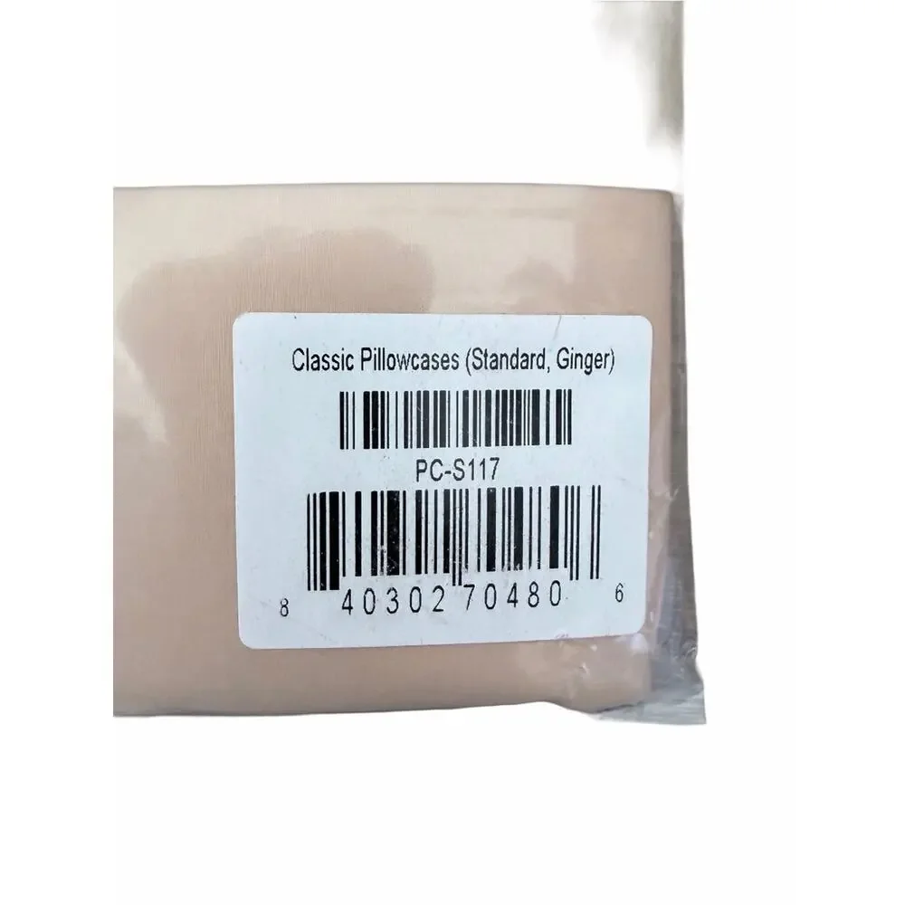 Brooklinen Classic Pillowcases in Tan/Ginger Set of 2 Pair Standard 270 Thread
